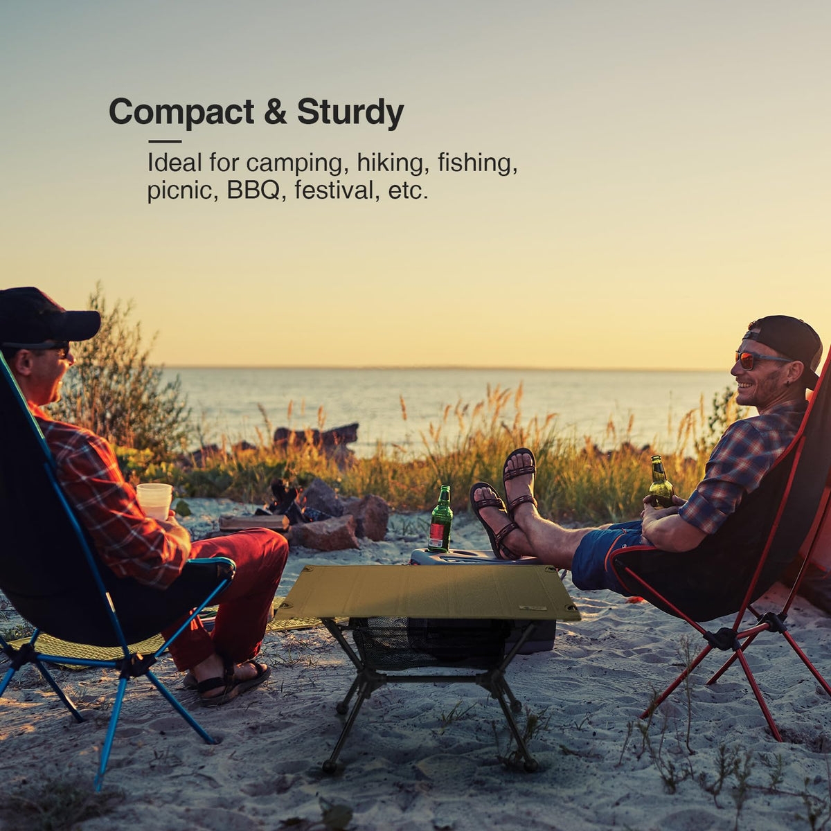 Lightweight Portable Folding Camping Table with Mesh Storage Net F443