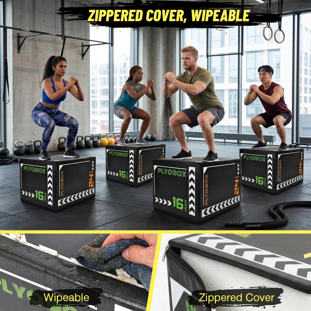 3-in-1 Plyometric Jump Box with 16/20/24" Heights Y76872