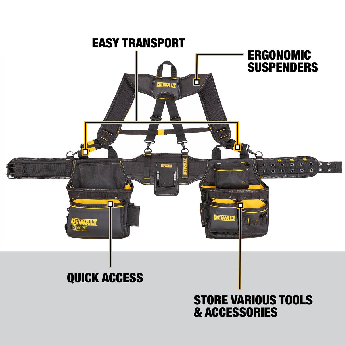 Heavy Duty Tool Belt Organizer with Suspenders and 25 Pockets X235