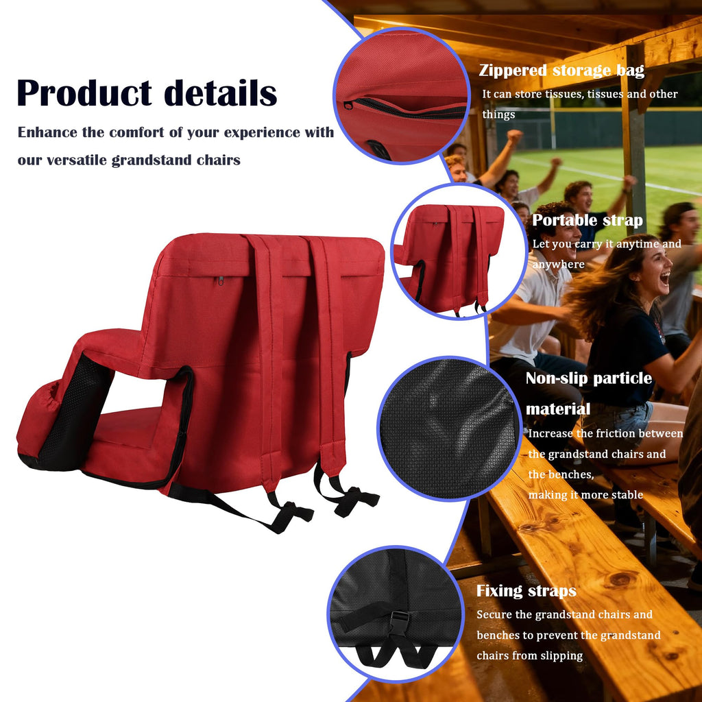 Reclining Bleacher Chair with Back Support Y125