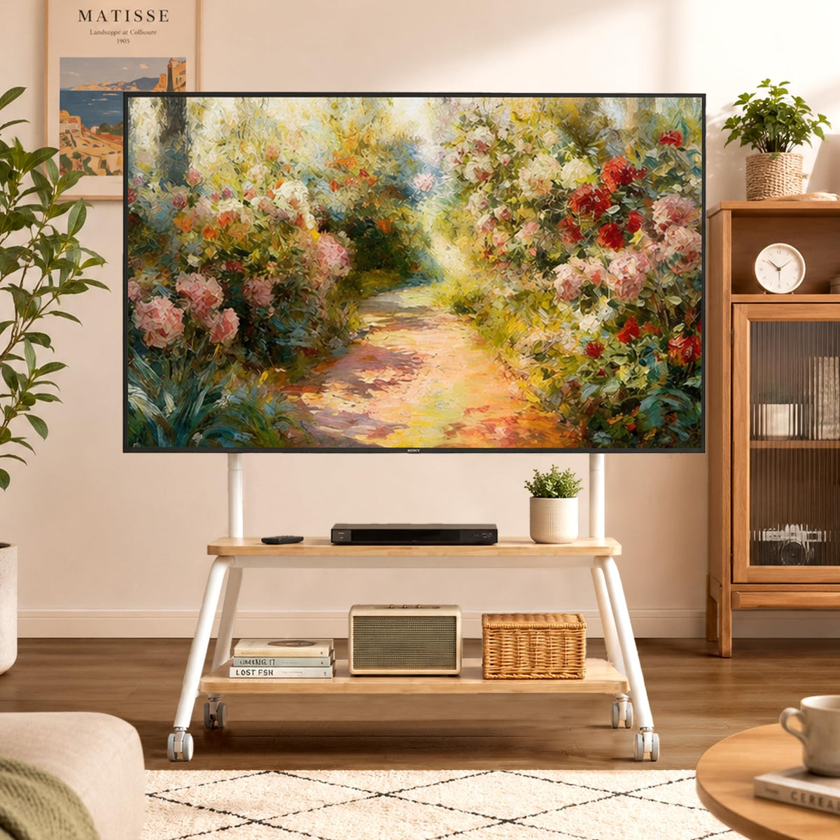 Mobile TV Stand on Wheels for 32-75 Inch TVs E6712
