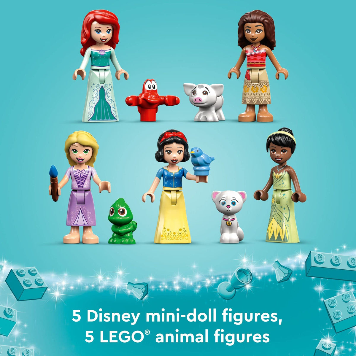 Disney Princess Castle Building Toy with 5 Mini-Dolls U13222