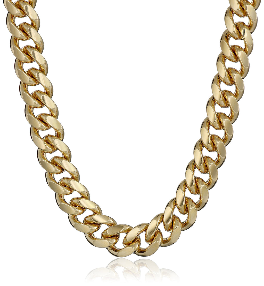 Men's 18K Gold Plated 6mm Cuban Curb Chain Link Necklace U44268