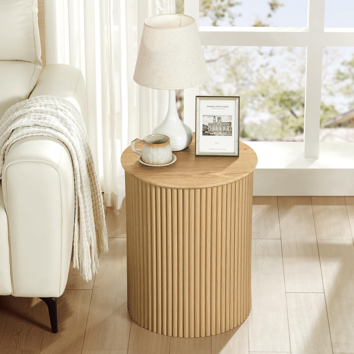 Small Round Wood Side Table Set of 2 M737205