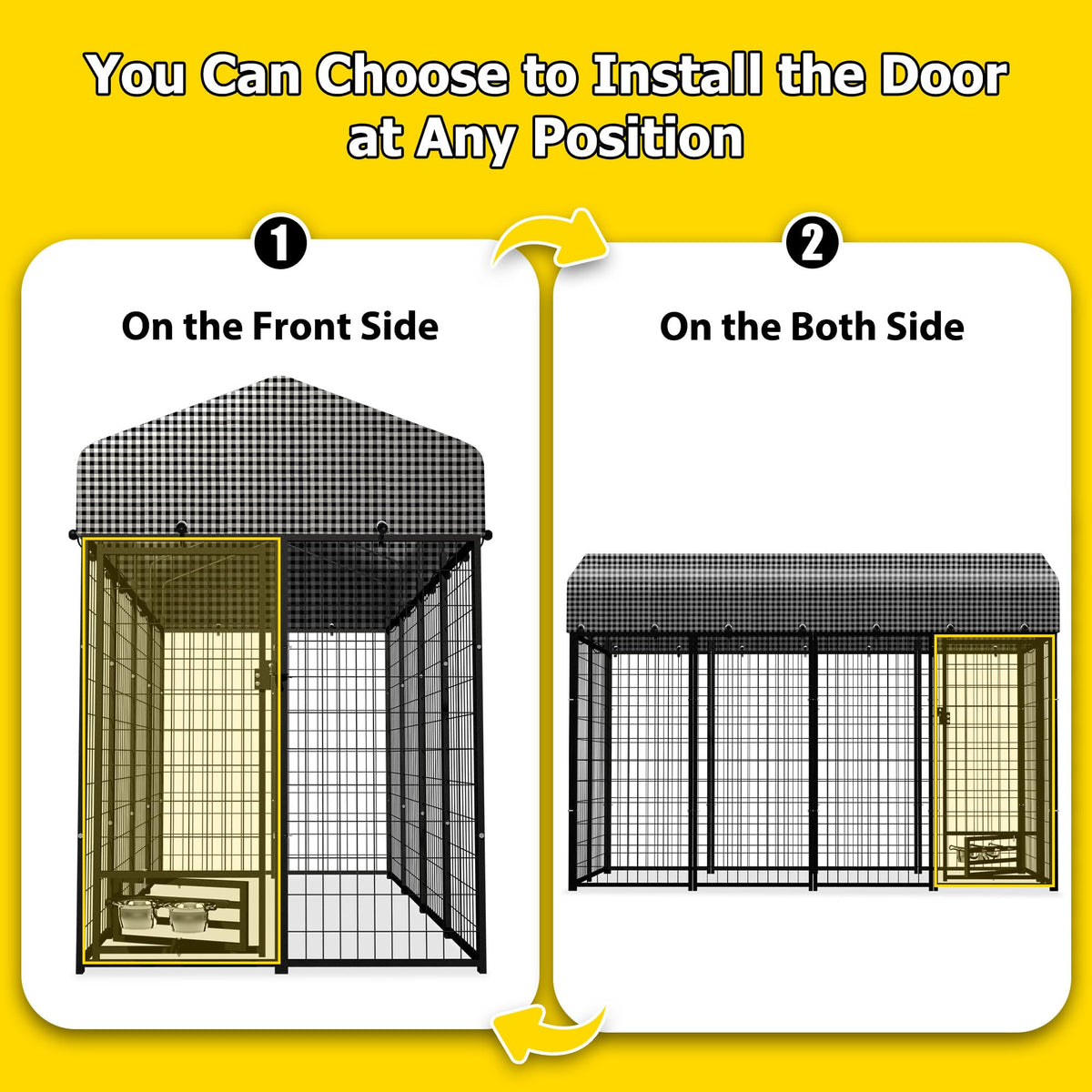 Heavy Duty Outdoor Dog Kennel with Roof Cover B750