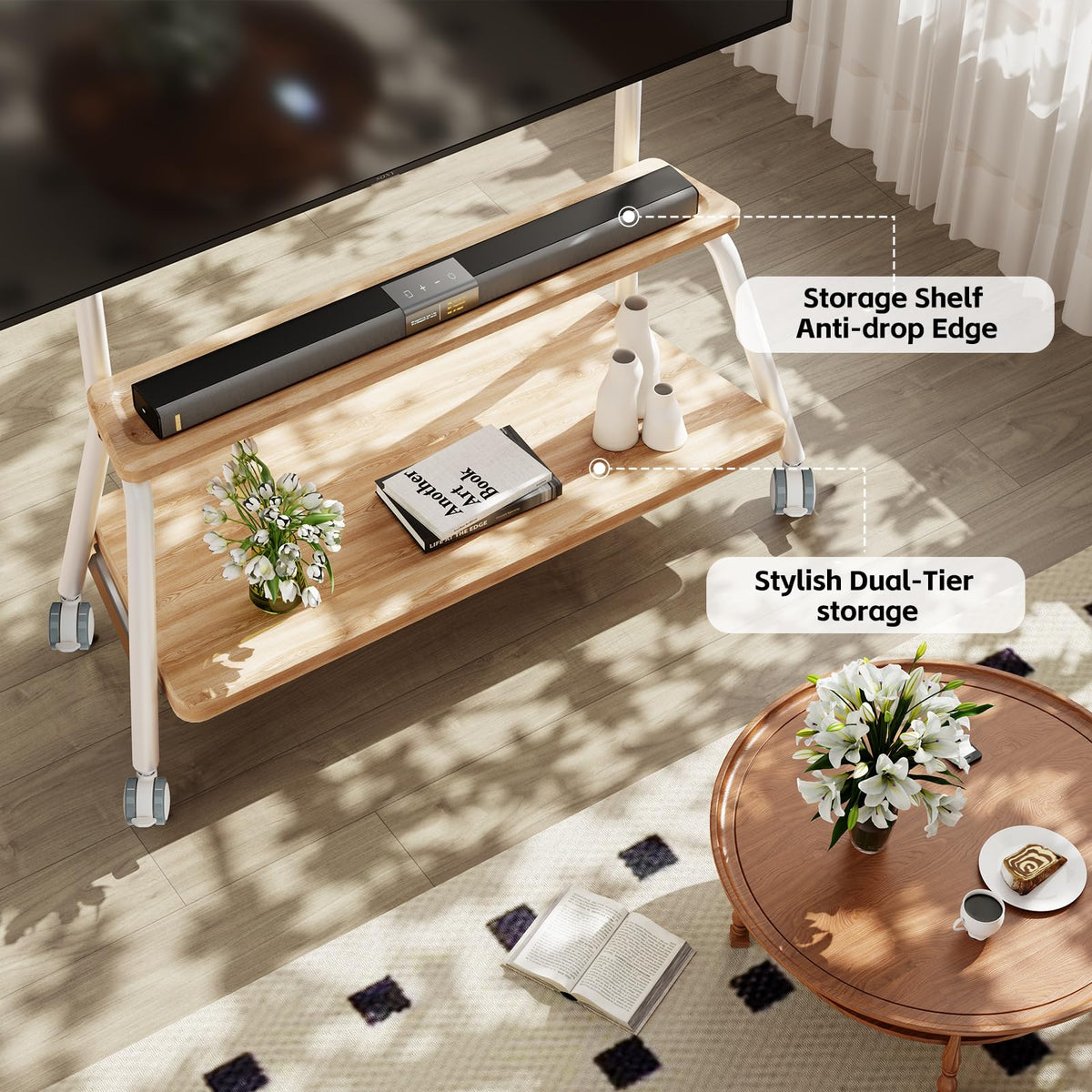 Mobile TV Stand on Wheels for 32-75 Inch TVs E6712