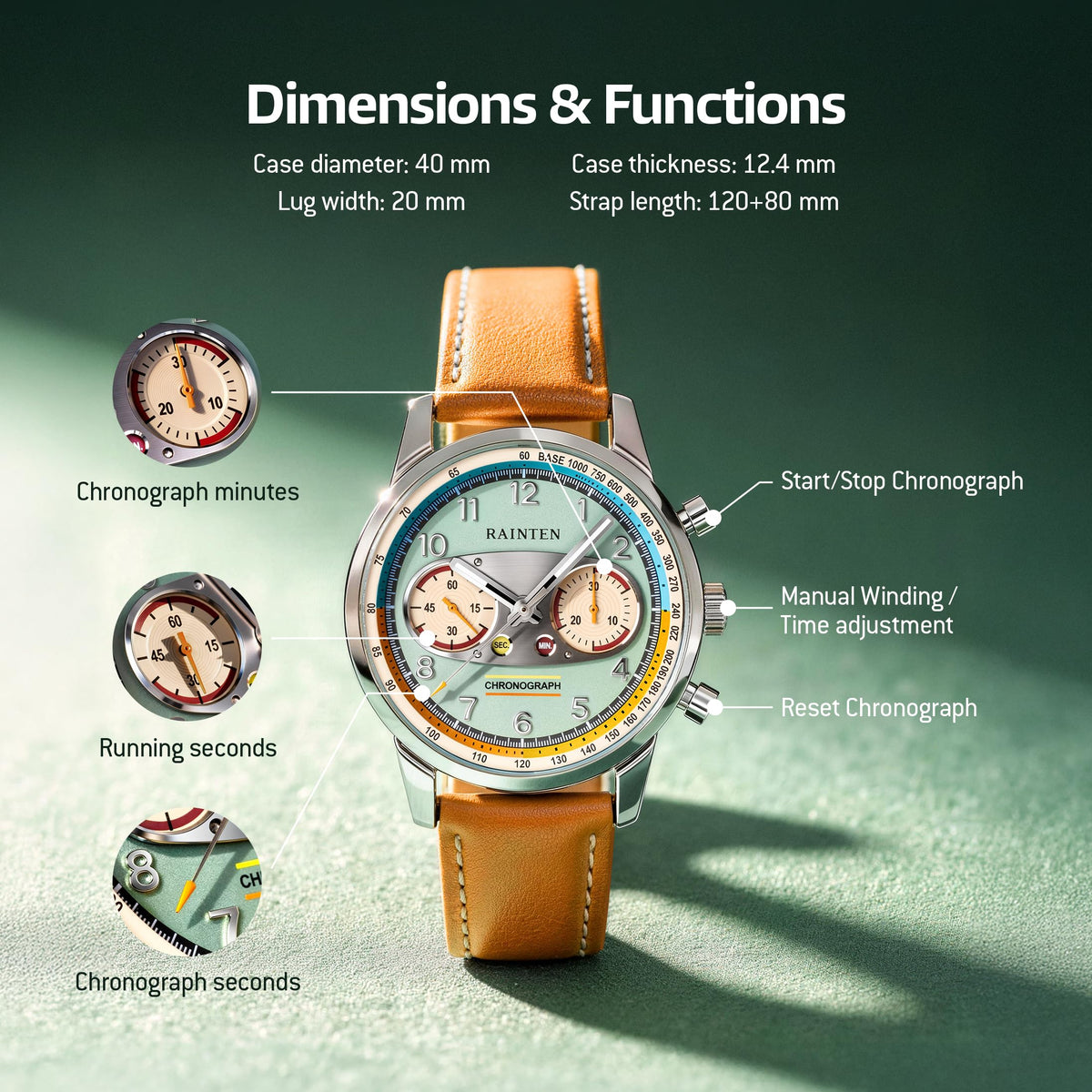 40mm Chronograph Mechanical Watch V5292