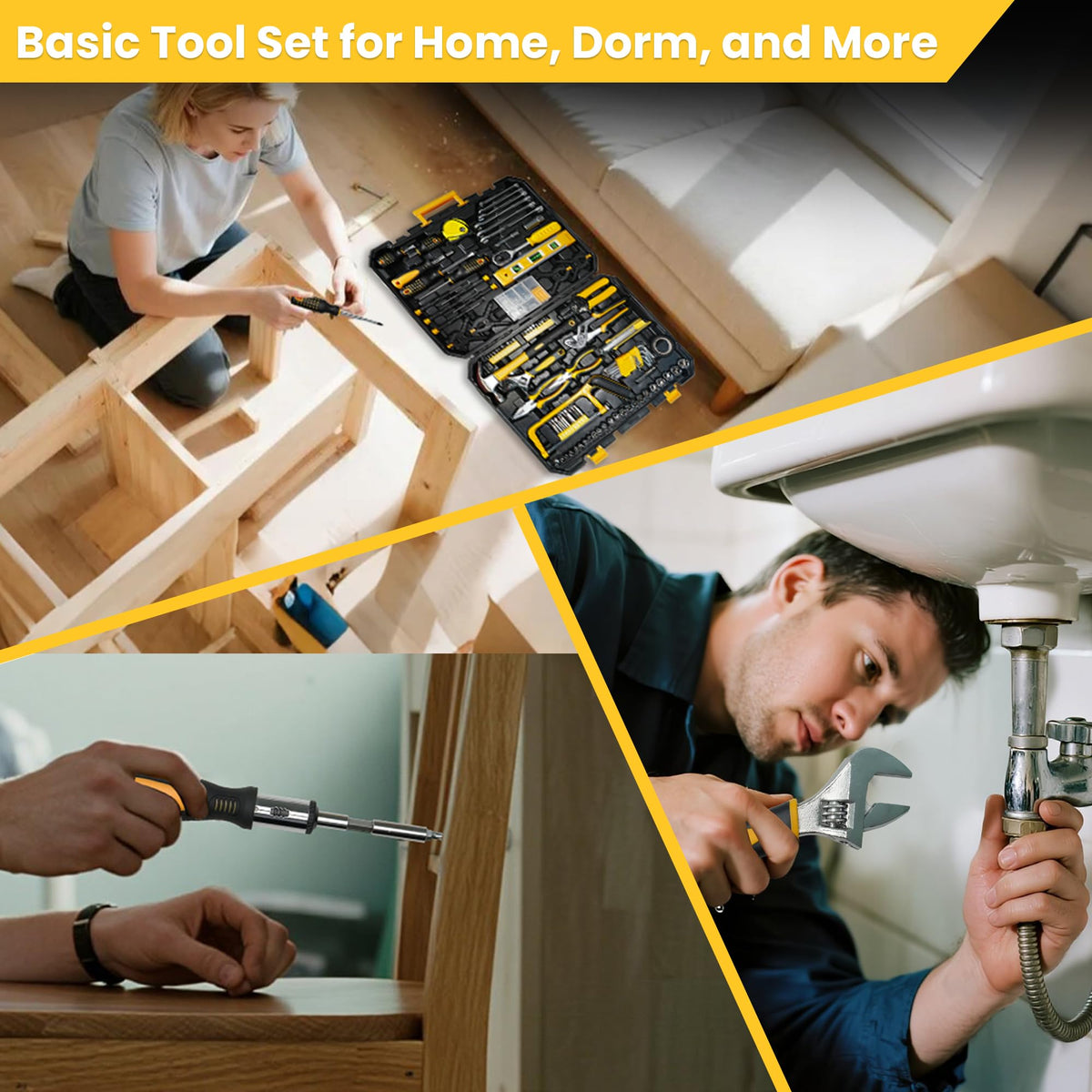 168-Piece Tool Set with Screwdrivers Ratchet Wrenches R165