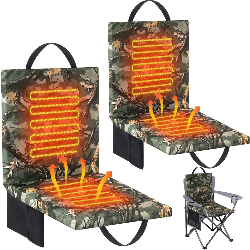 Heated Hunting Seat Cushion with Back Support, Wood Camo, 2 Pcs I196164