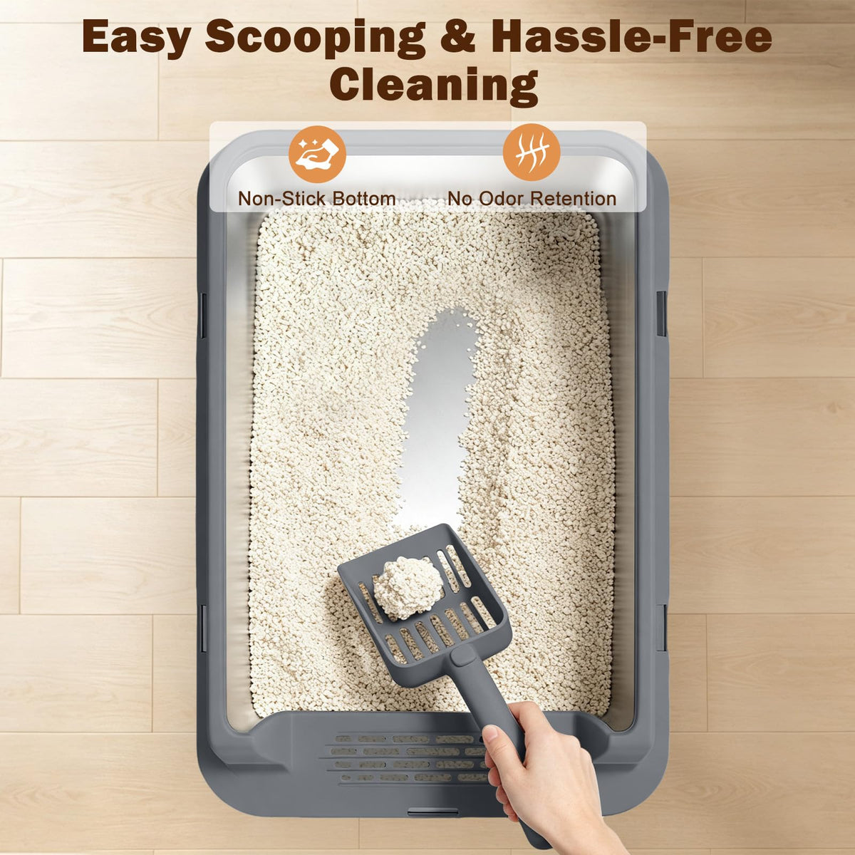 XL Stainless Steel Litter Box with Lid W661271