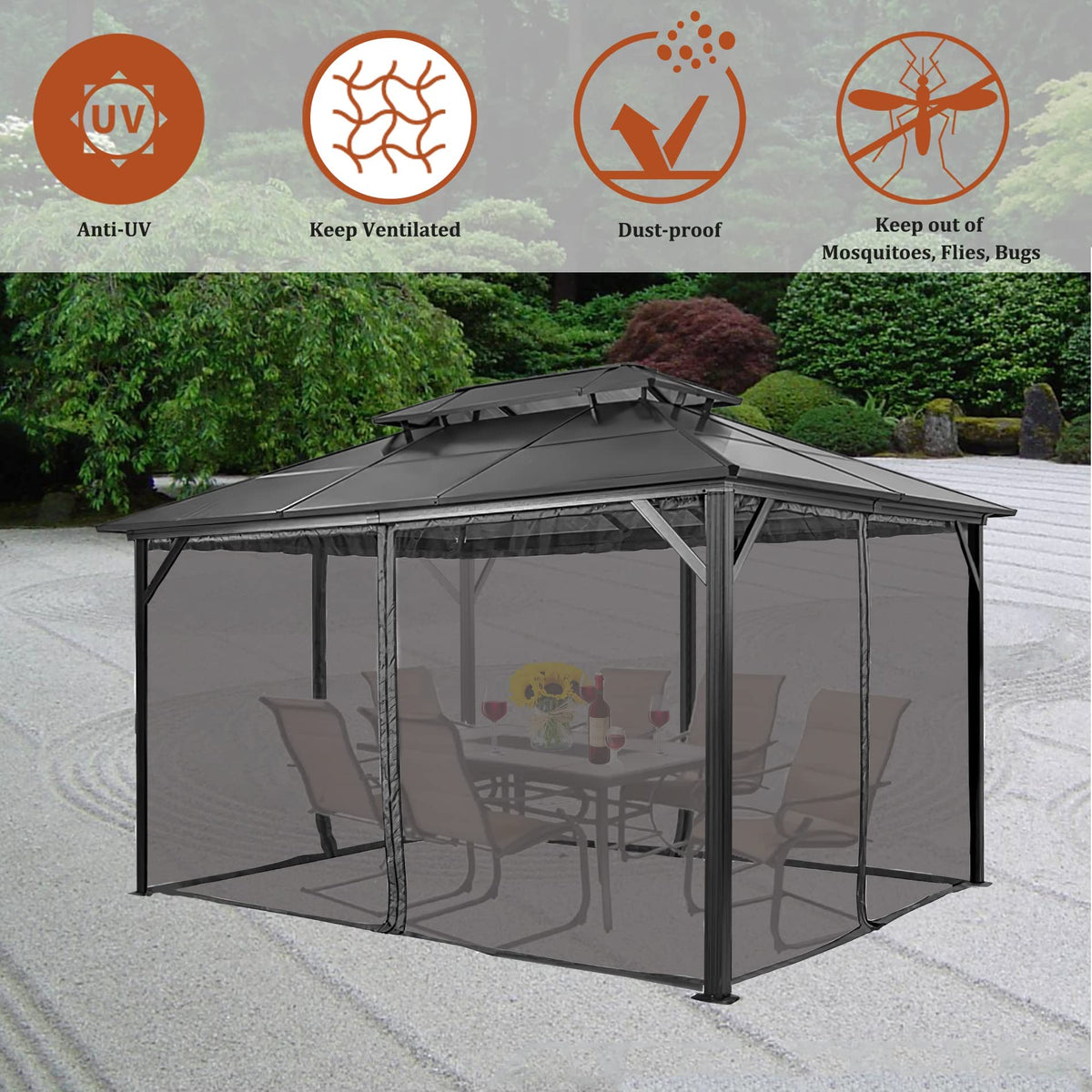 10x12 FT Black Mosquito Netting G960769