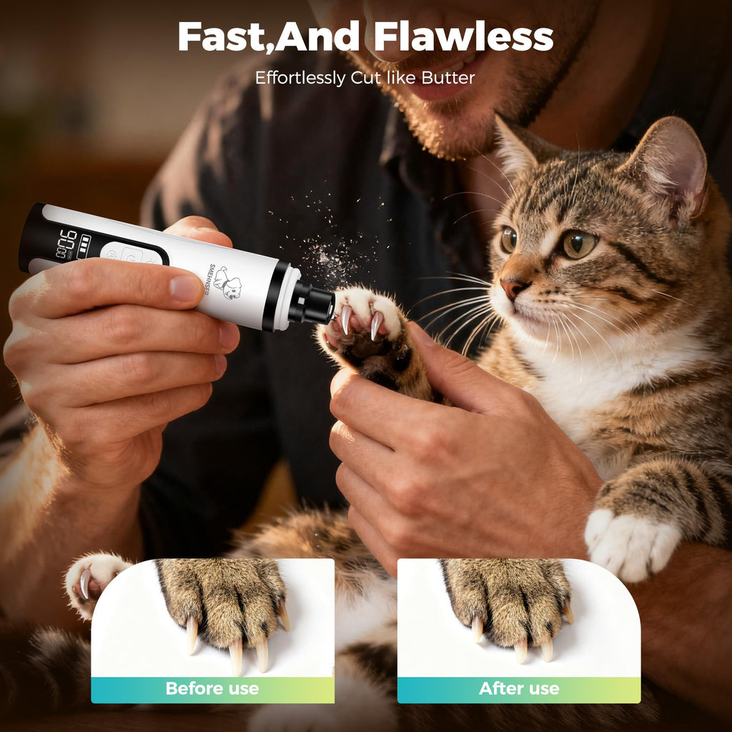 Silent Cordless Dog Nail Grinder with 3 Adjustable Speeds Y303611