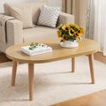 Small Oval Coffee Table with Solid Wood Legs Z897833