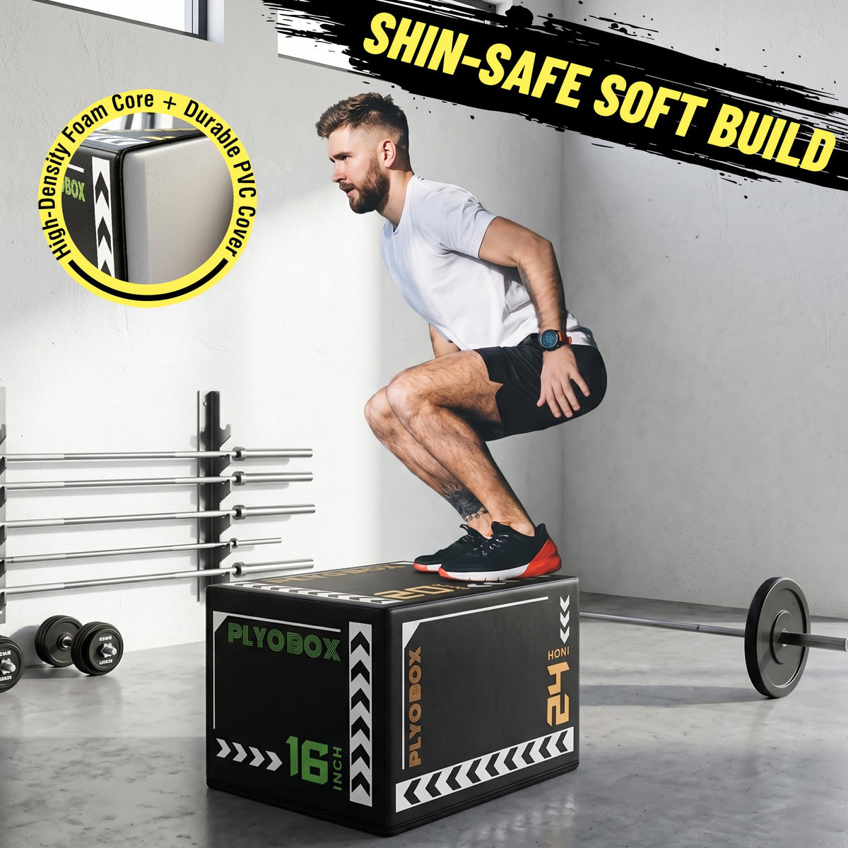 3-in-1 Plyometric Jump Box with 16/20/24" Heights Y76872