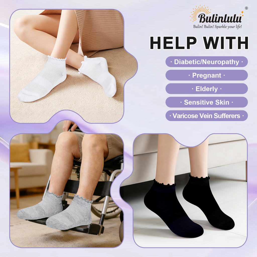 6 Pairs Low Cut Non Binding Ankle Socks U729
