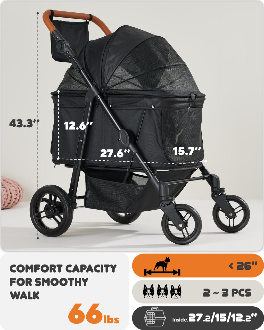 Medium Dog Stroller Up to 66lbs B53660
