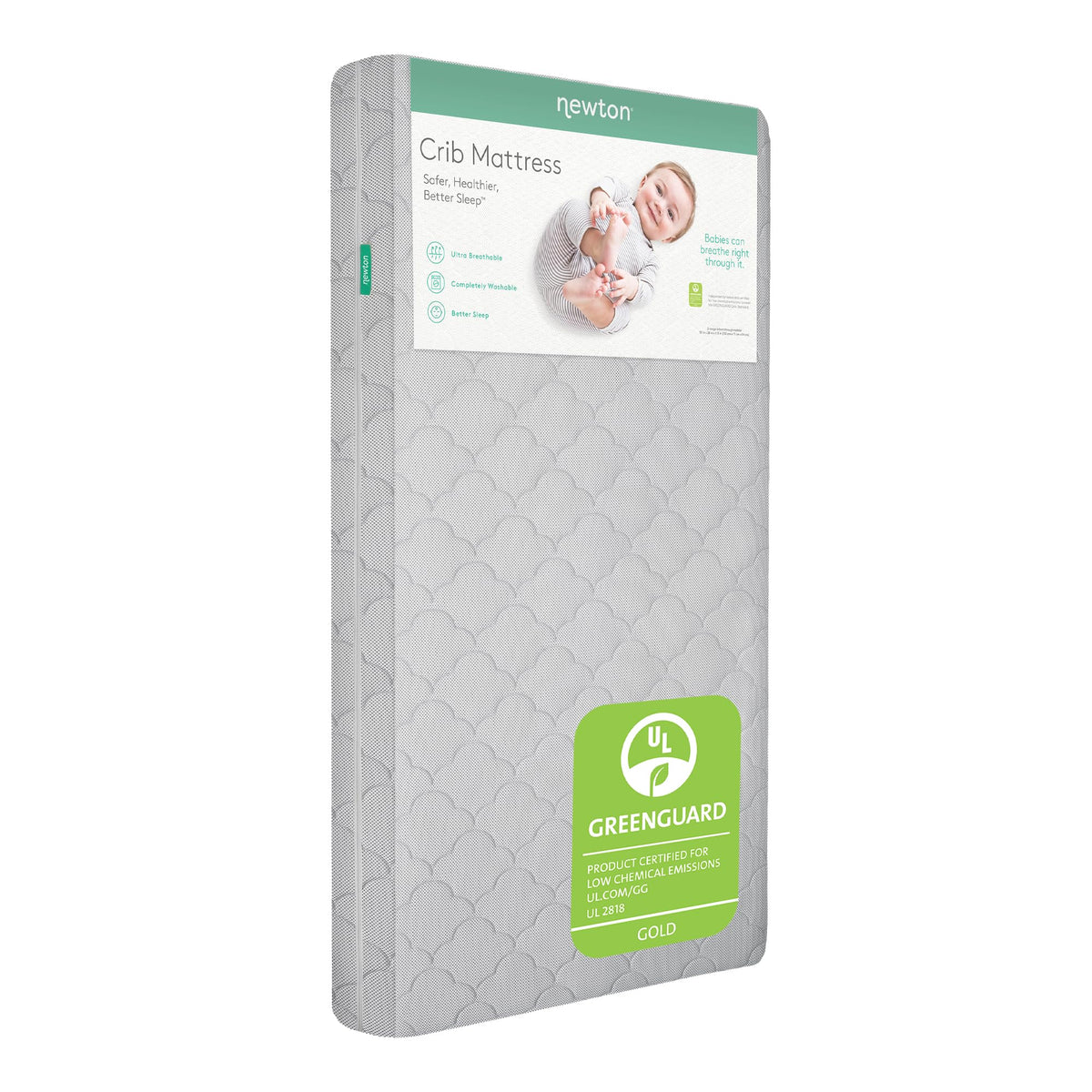 Grey Breathable Washable Crib Mattress & Toddler Bed J3372