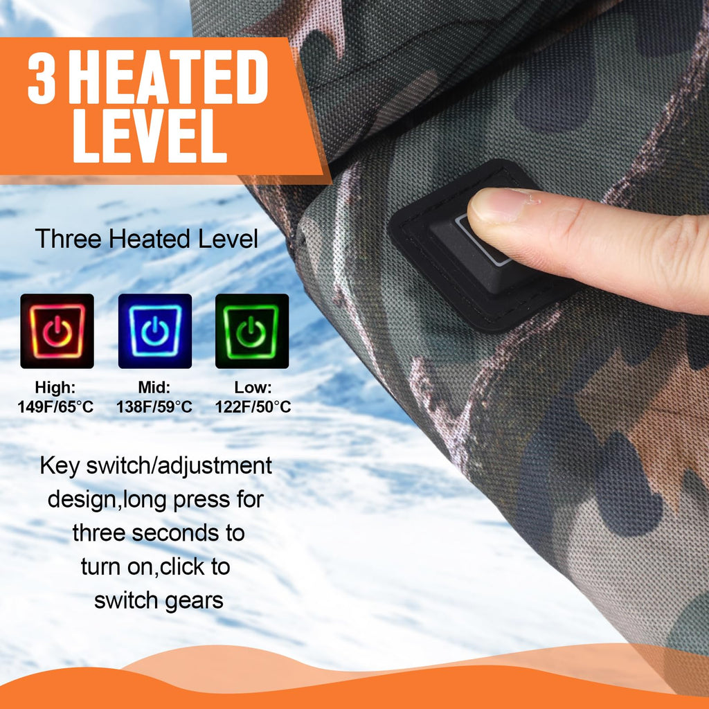 Heated Hunting Seat Cushion with Back Support, Wood Camo, 2 Pcs I196164