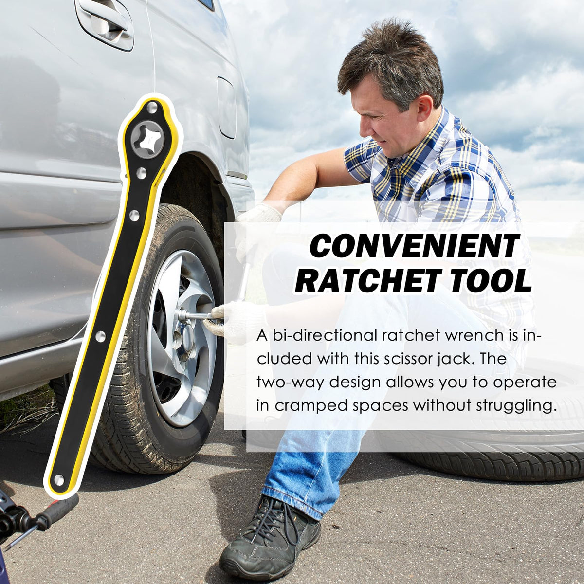 Heavy Duty Scissor Jack 1.5T with Ratchet Handle K150