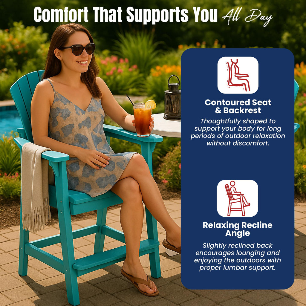Teal HDPE Adirondack Chair I566