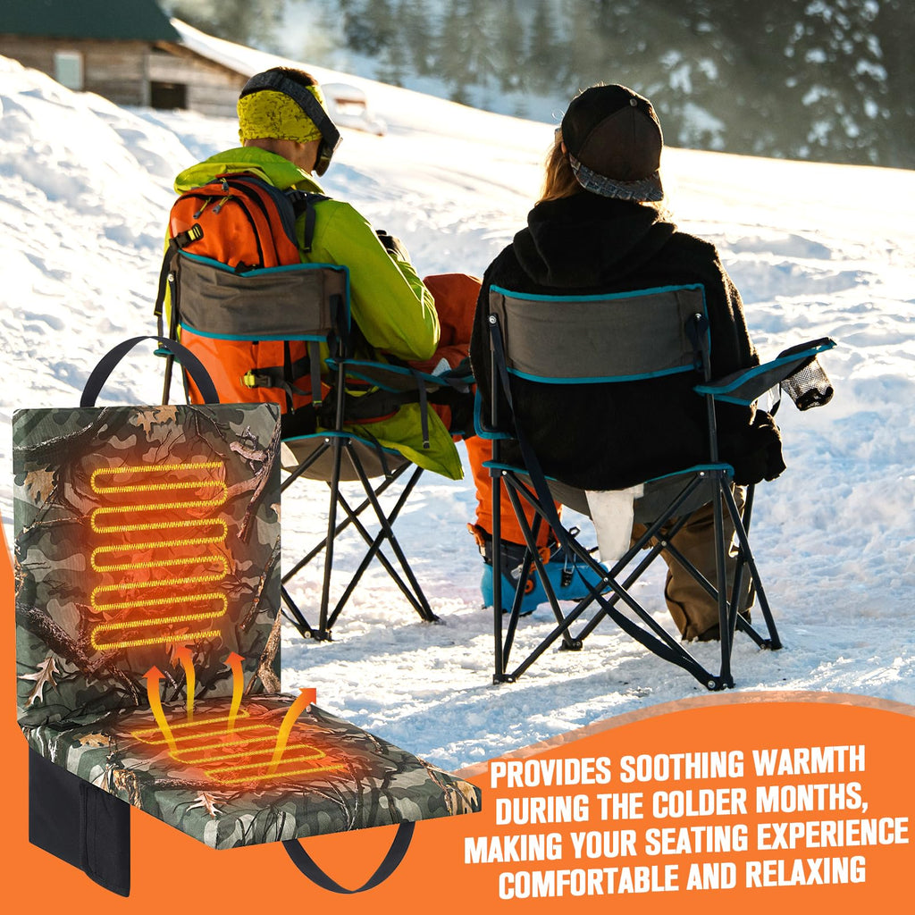 Heated Hunting Seat Cushion with Back Support, Wood Camo, 2 Pcs I196164