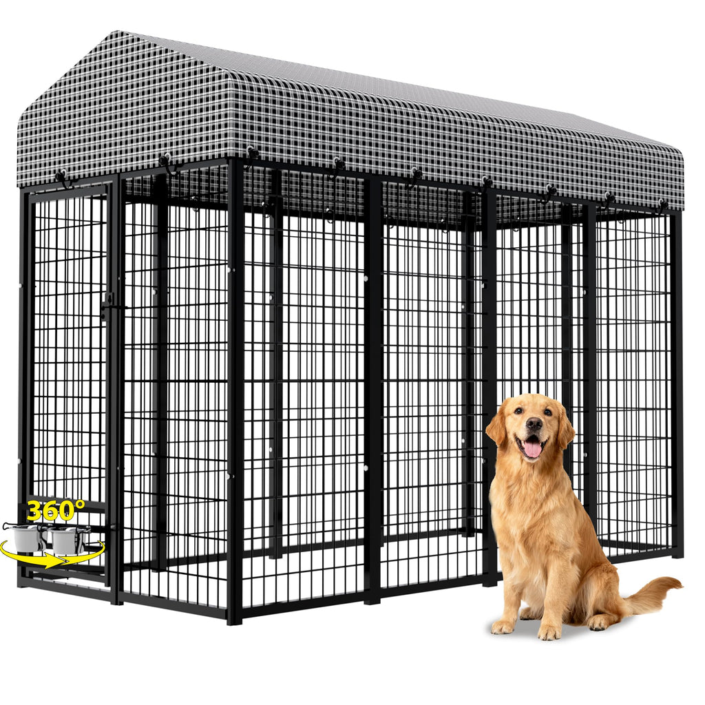 Heavy Duty Outdoor Dog Kennel with Roof Cover B750