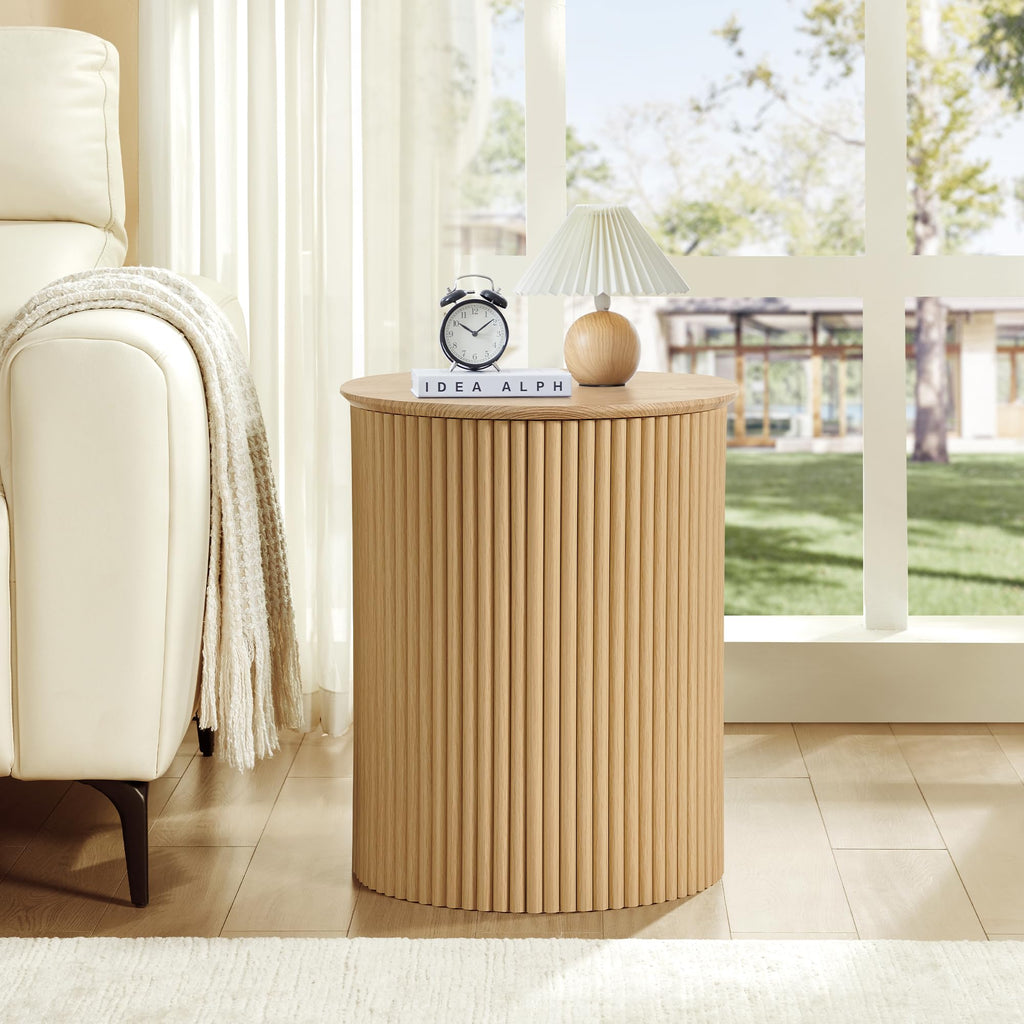 Small Round Wood Side Table Set of 2 M737205
