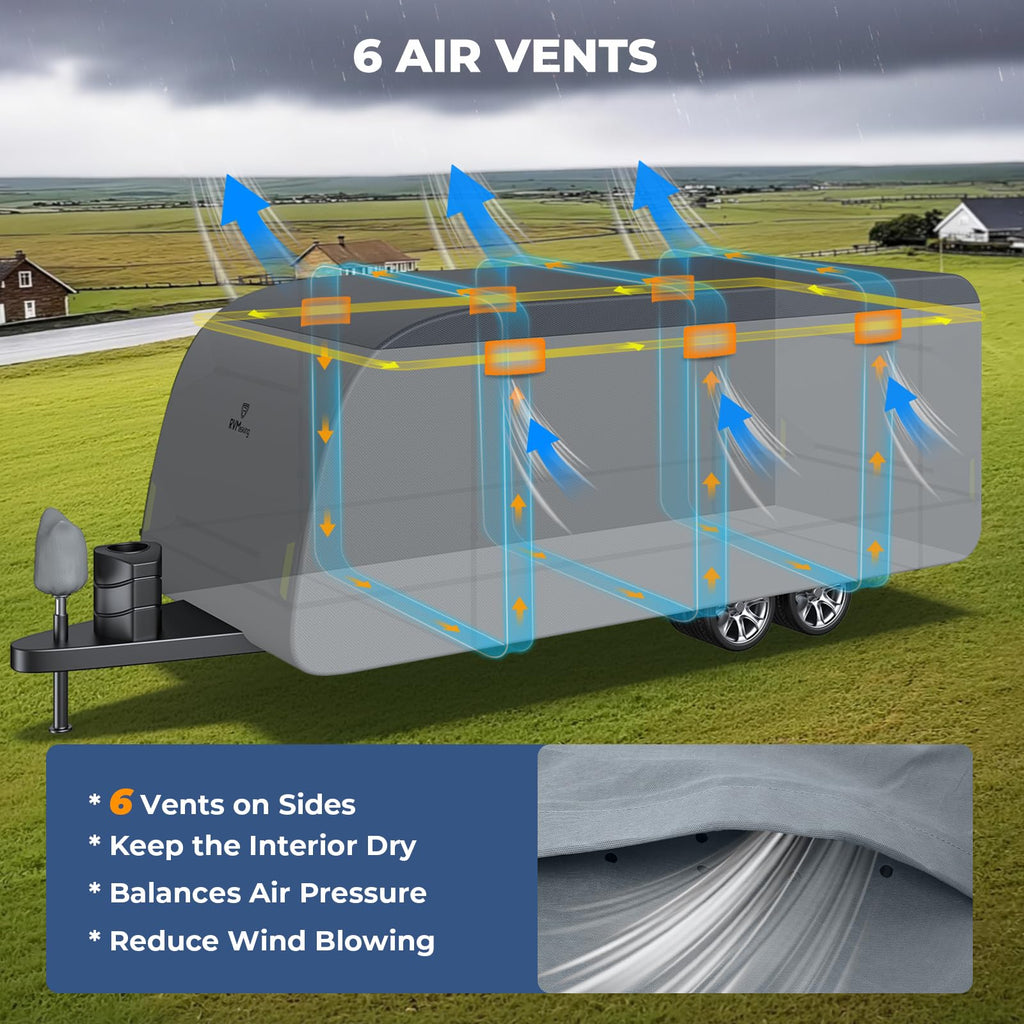 Heavy-Duty 600D Fabric Travel Trailer RV Cover A731531