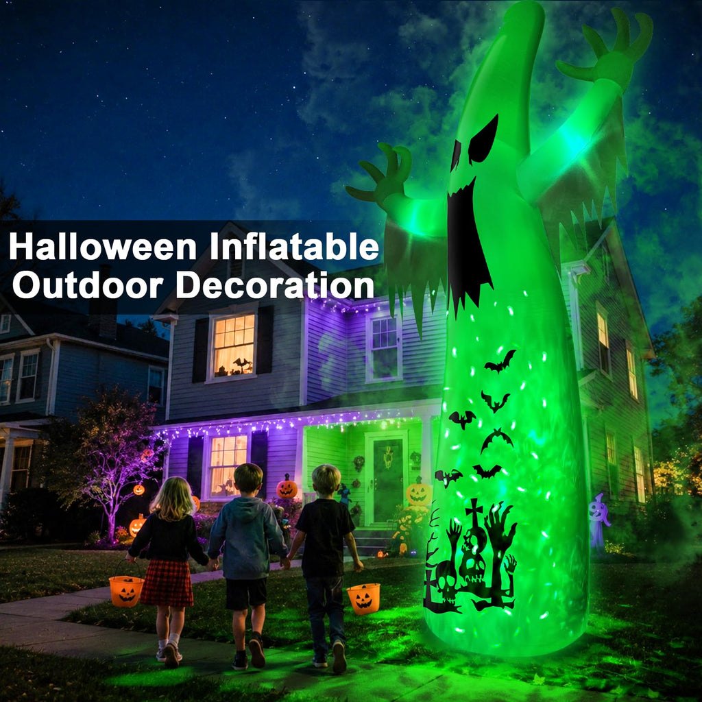 14 Ft Inflatable Ghost Outdoor Decoration with Flame Light S172