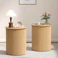 Small Round Wood Side Table Set of 2 M737205