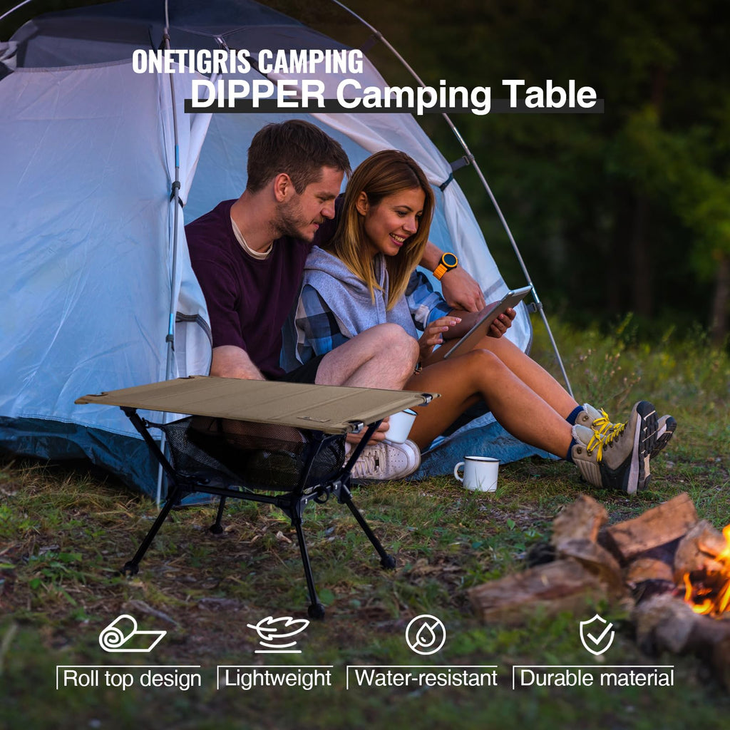Lightweight Portable Folding Camping Table with Mesh Storage Net F443