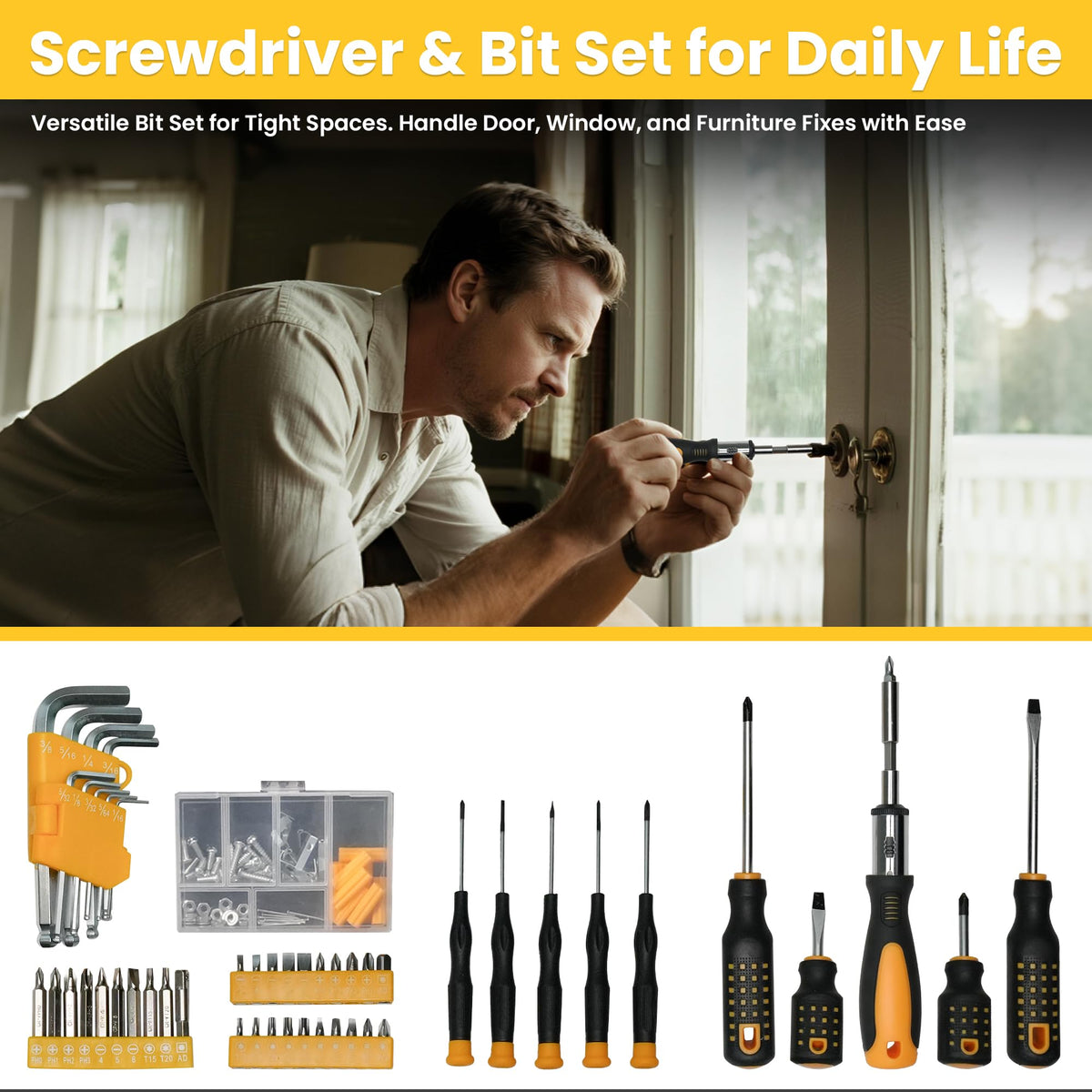 168-Piece Tool Set with Screwdrivers Ratchet Wrenches R165