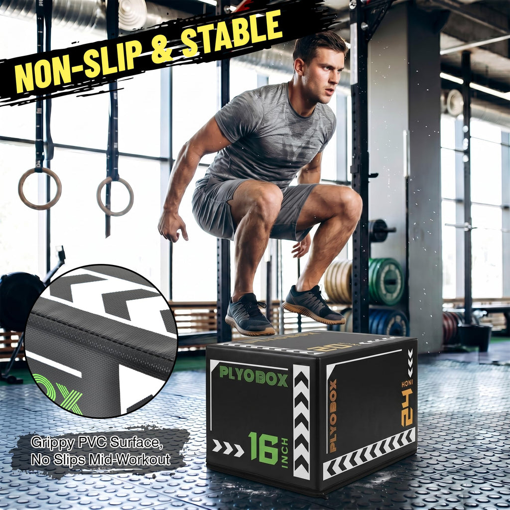 3-in-1 Plyometric Jump Box with 16/20/24" Heights Y76872