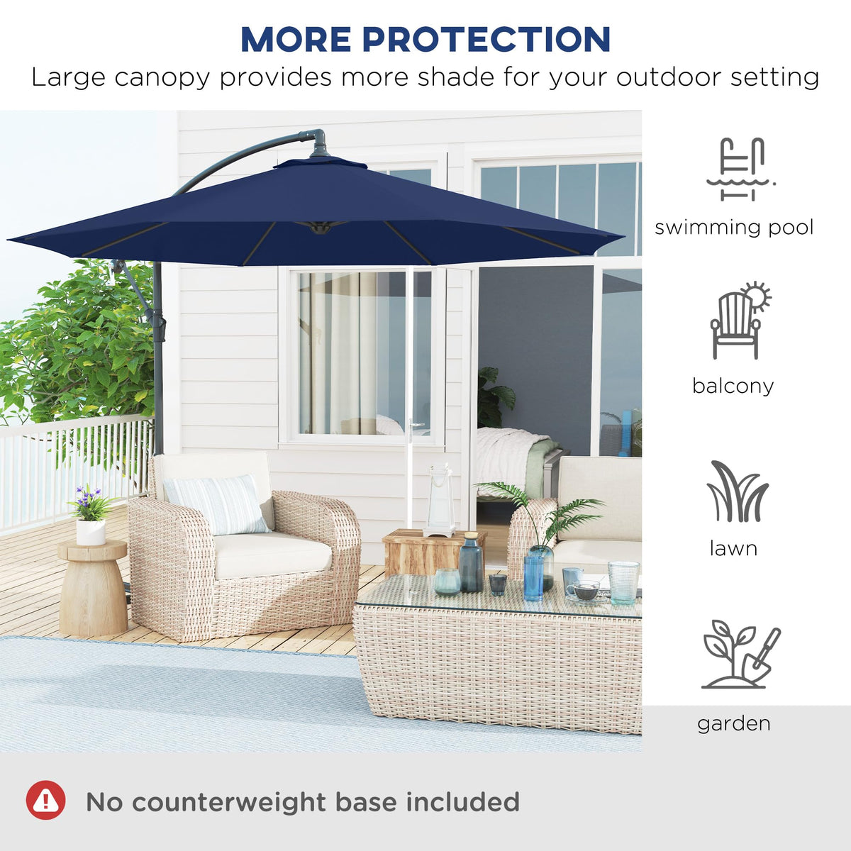10' Cantilever Tilt Offset Patio Umbrella C6420
