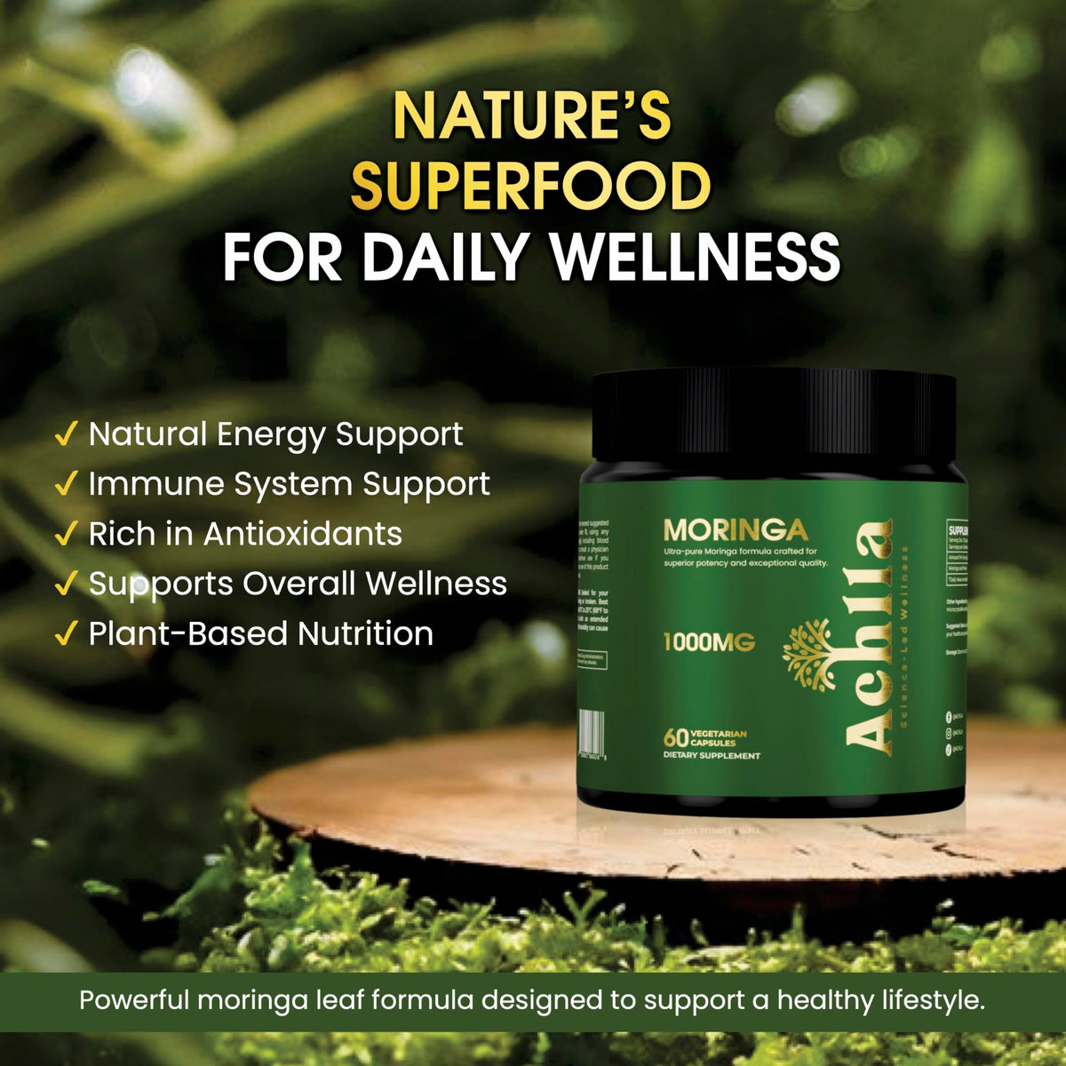 Organic Moringa Leaf 1000mg 60 Capsules P522