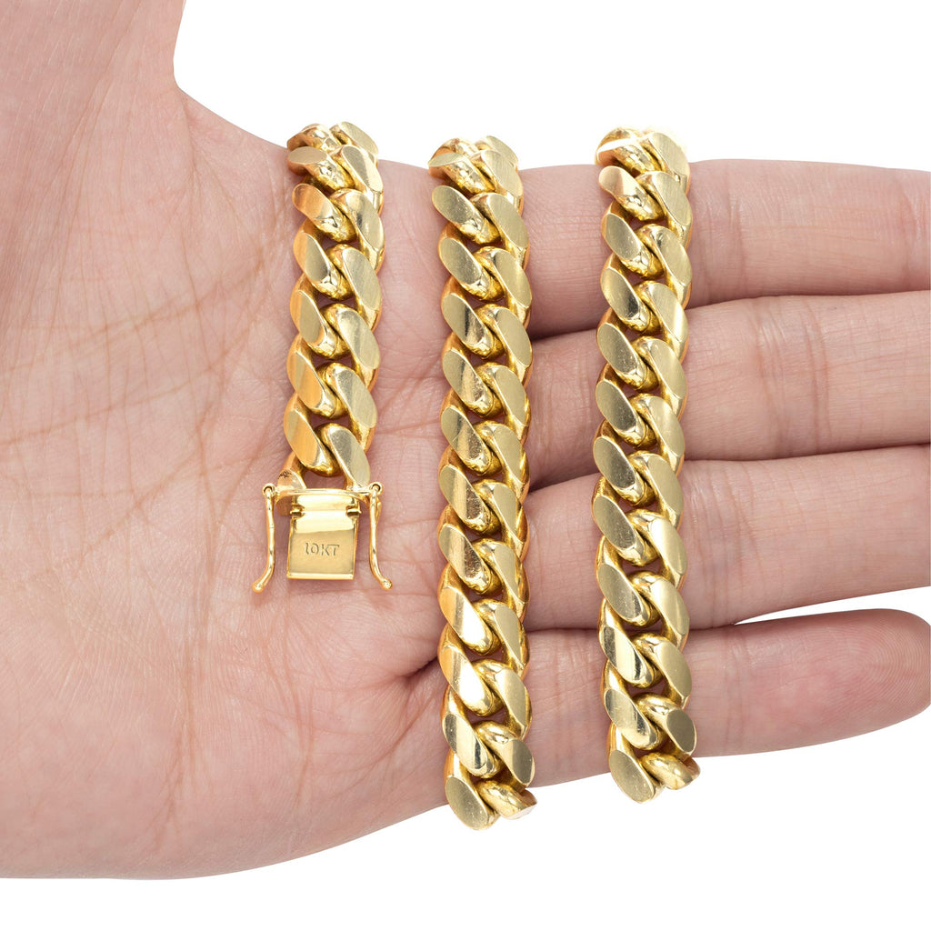 10k Yellow Gold Cuban Link Chain Necklace Y393