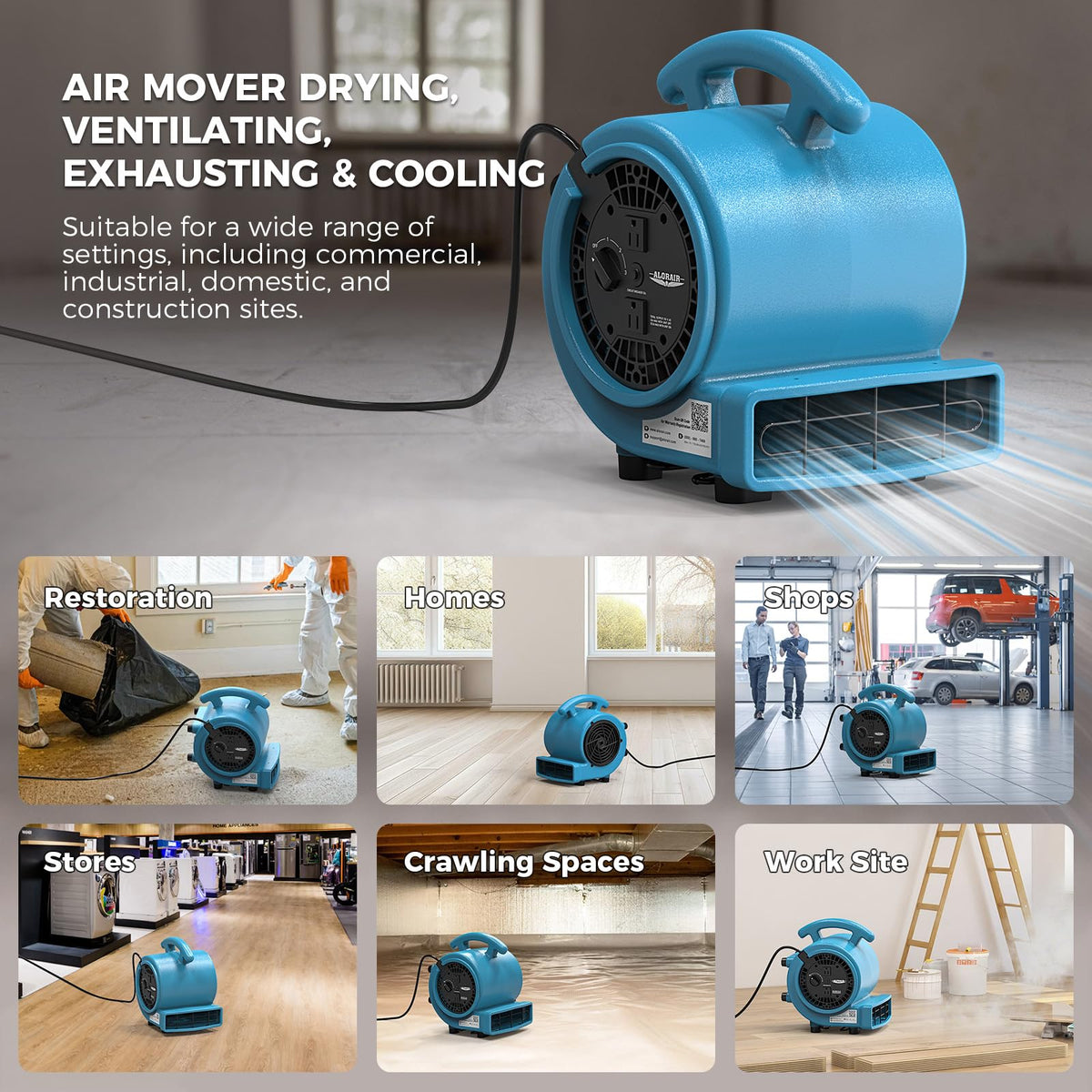 1000 CFM 3 Speed Air Mover Floor Fan D630
