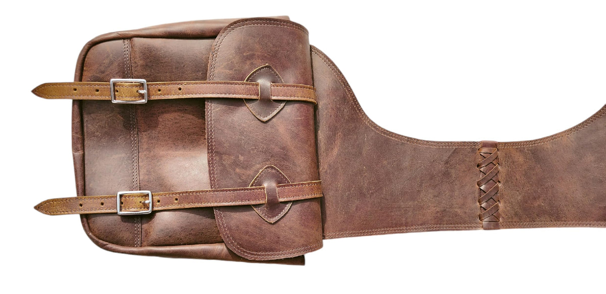 Leather Saddle Bag with Adjustable Strap 11X11X3.5 Inch Z88055