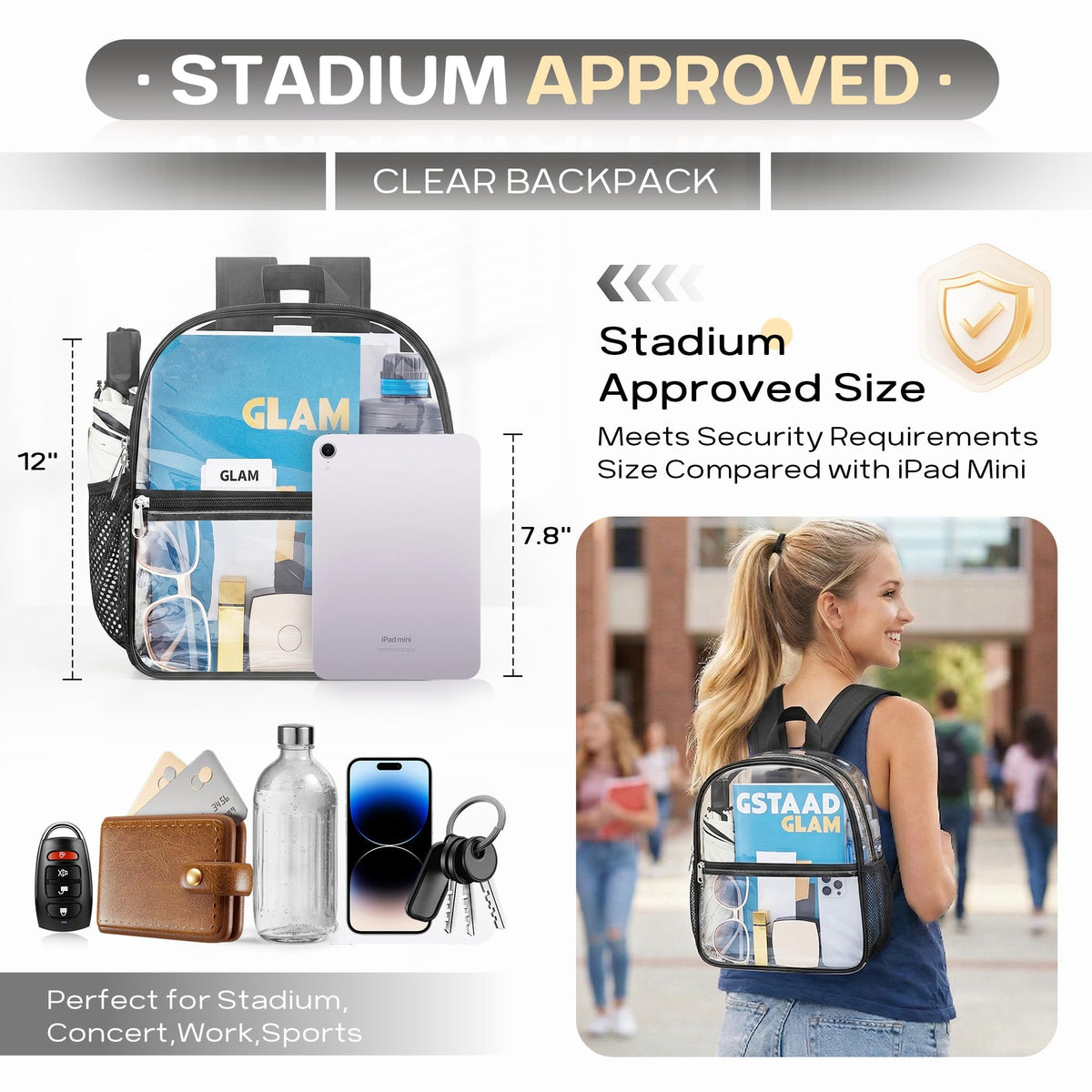 Clear Backpack 12x6x11 O4512