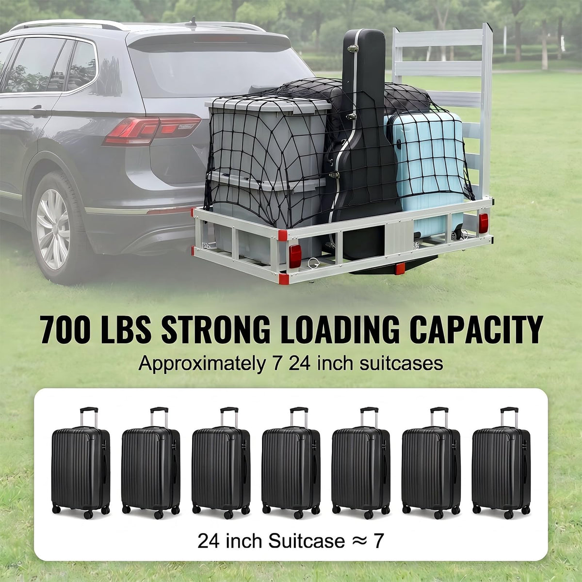 700 lbs Hitch Cargo Carrier with Folding Ramp U41019