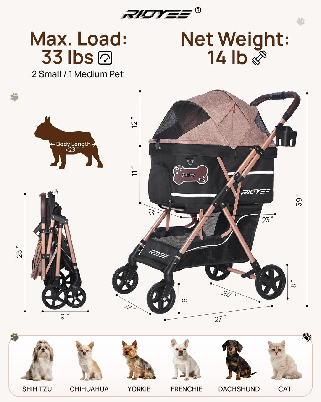 Foldable Dog Stroller H43377