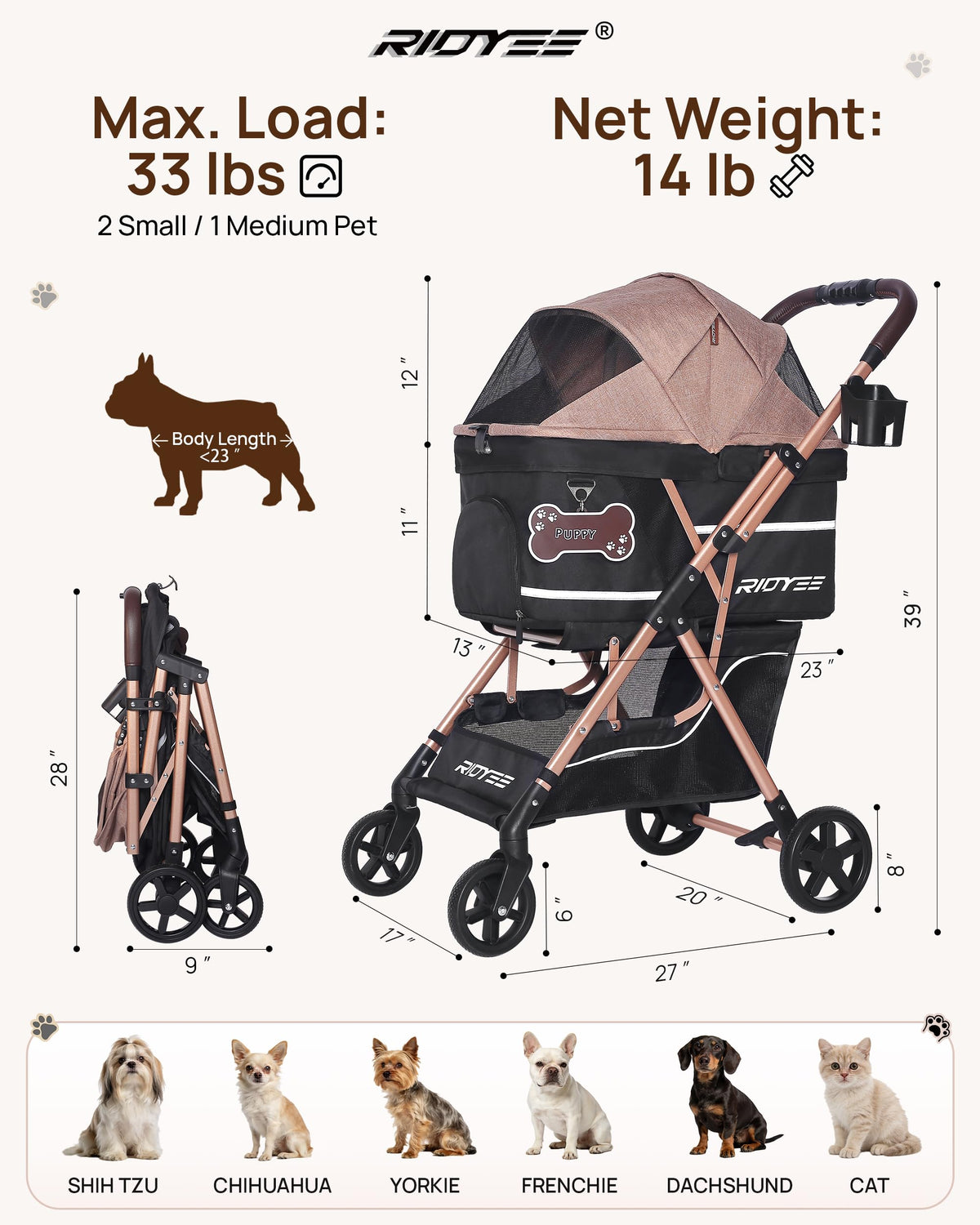 Foldable Dog Stroller H43377