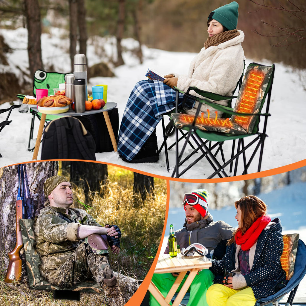 Heated Hunting Seat Cushion with Back Support, Wood Camo, 2 Pcs I196164