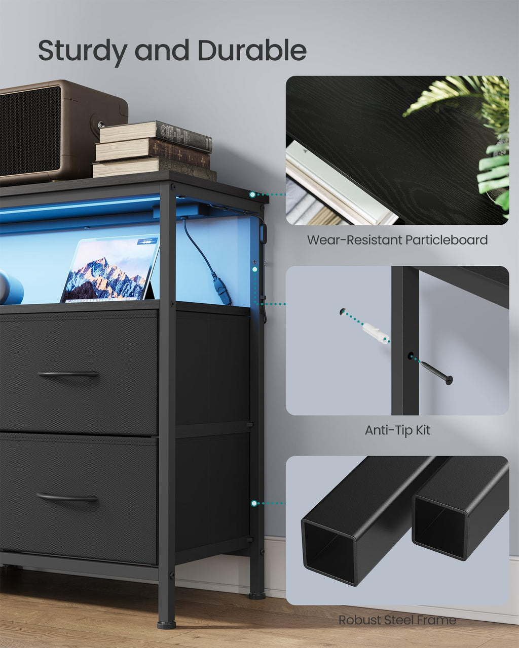 Wide Dresser with 6 Drawers & Open Shelf I981