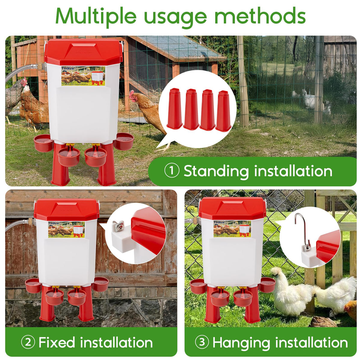 Automatic Chicken Waterer with Stainless Steel Hose G415