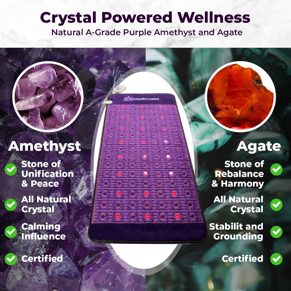 Far Infrared Amethyst Heating Pad Mini 32" L x 20"W T94585