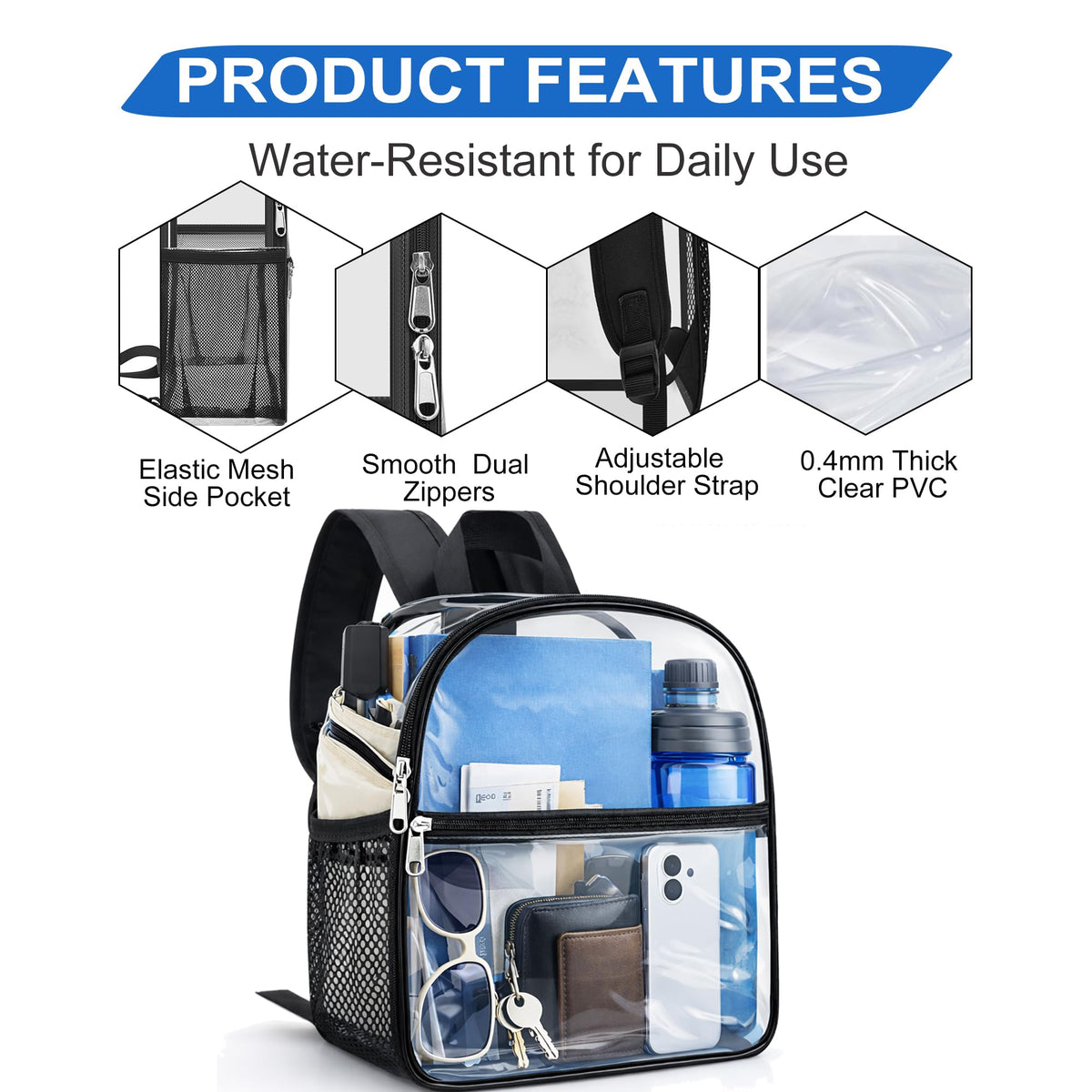 Clear Backpack 12x6x11 O4512