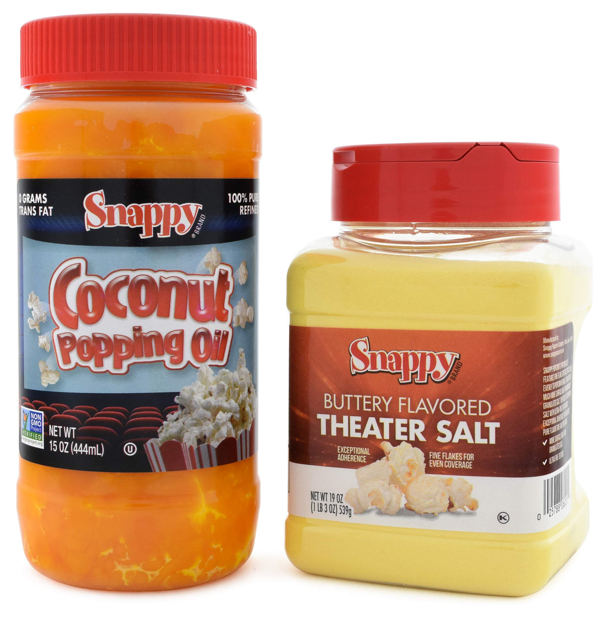 15 oz Coconut Popping Oil, 19 oz Buttery Popcorn Salt V243588