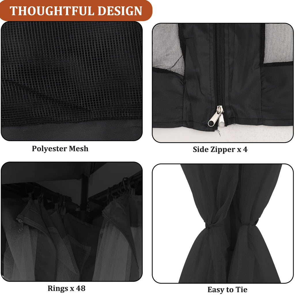 10x12 FT Black Mosquito Netting G960769