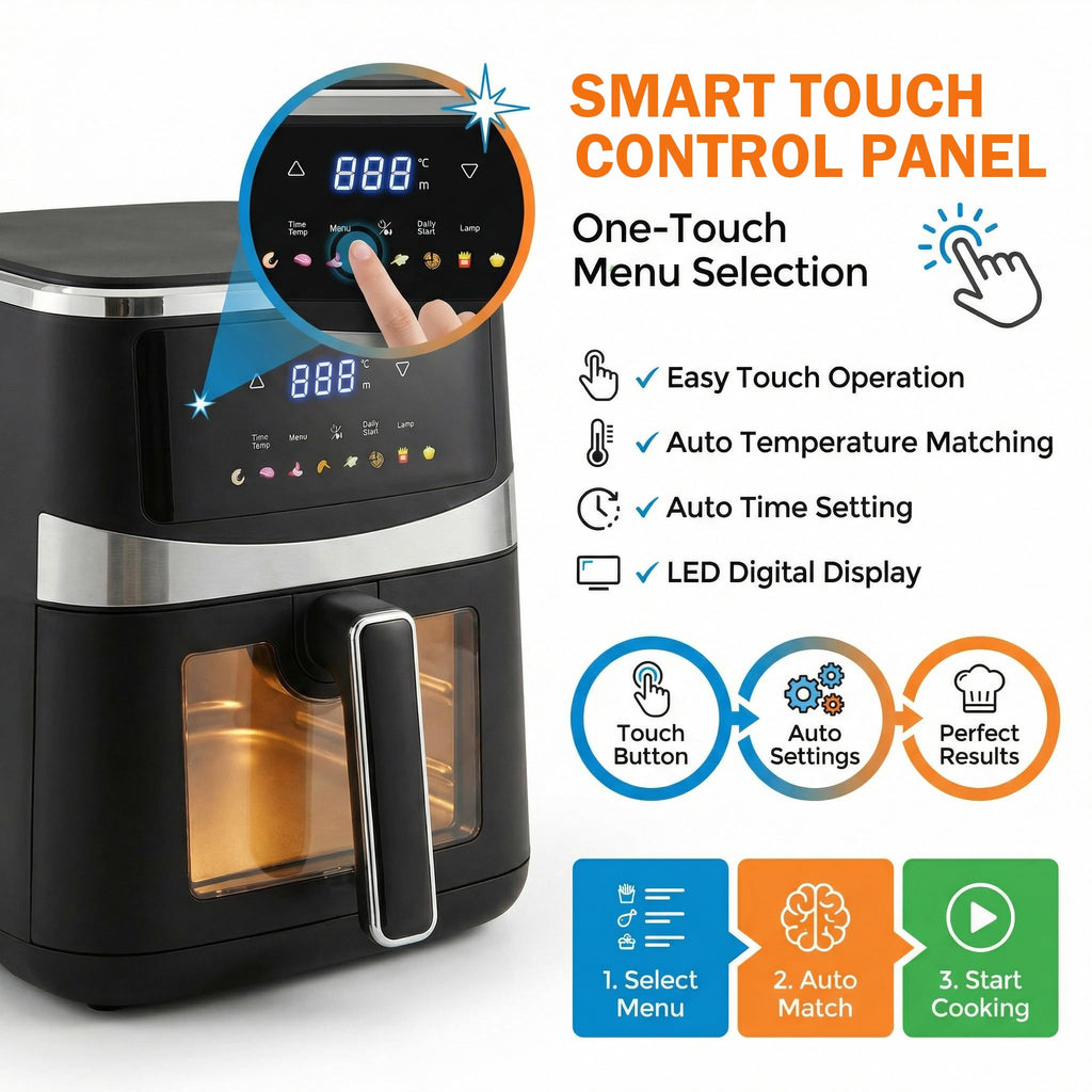 6QT Digital Air Fryer with Touchscreen Y648